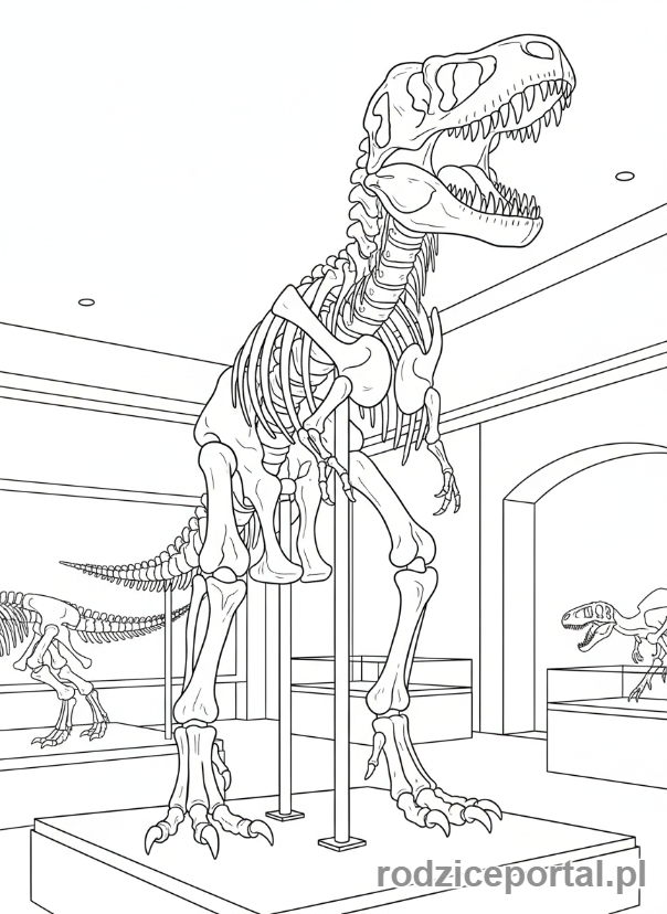 Kolorowanka Nauka - Szkielet dinozaura