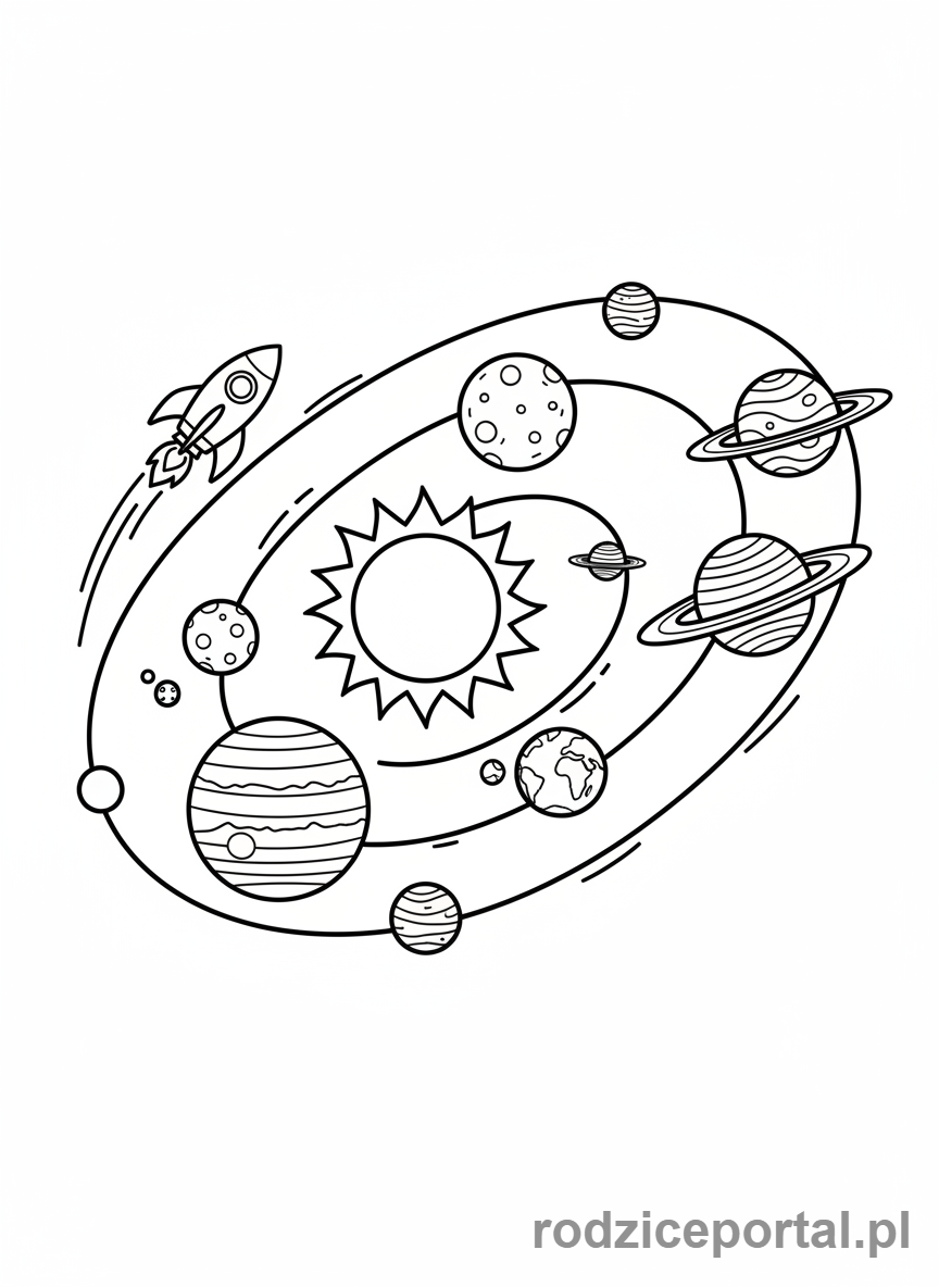 Kolorowanka Nauka - Układ słoneczny