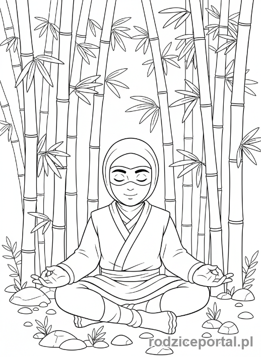 Kolorowanka Ninja - Medytujacy ninja
