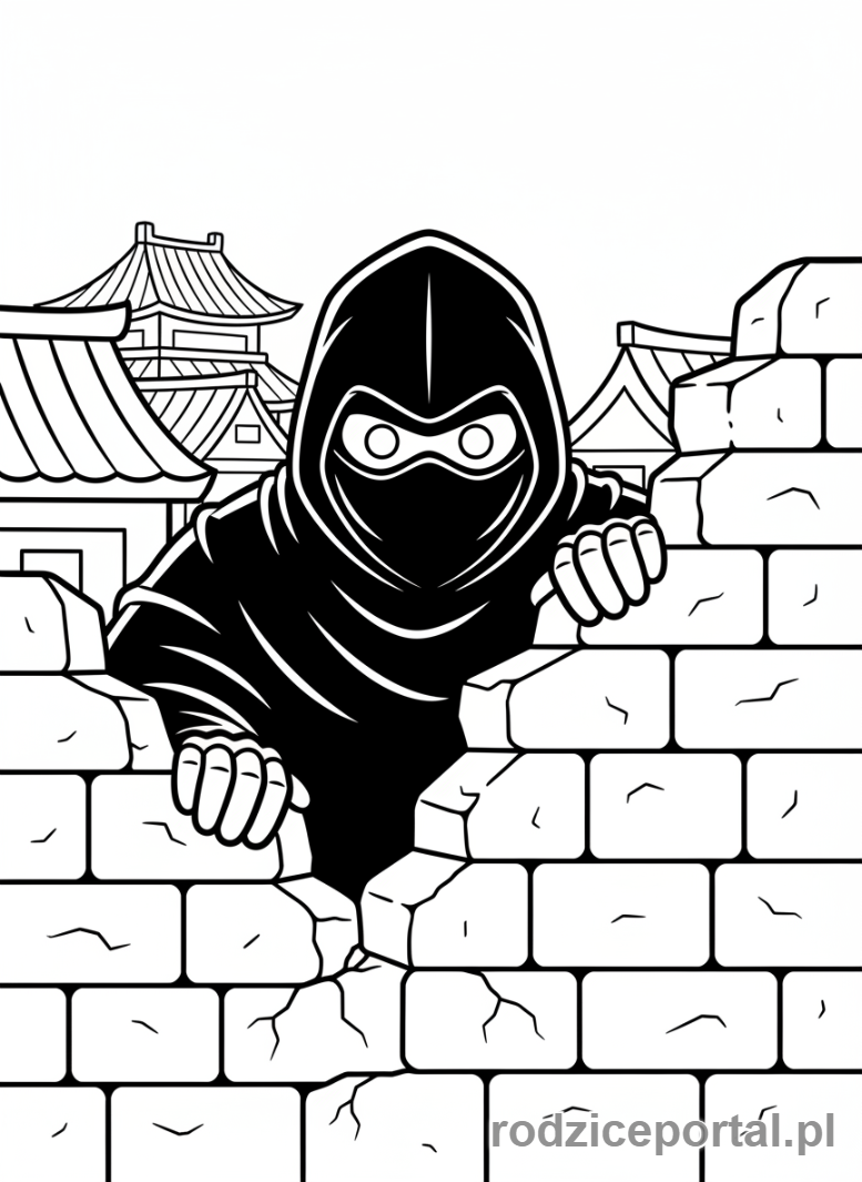 Kolorowanka Ninja - Ninja w cieniu