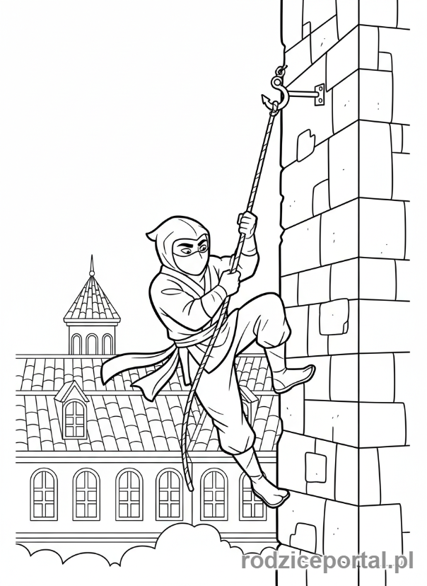 Kolorowanka Ninja - Ninja z hakiem