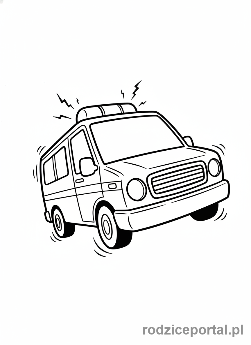 Kolorowanka Numer Alarmowy - Karetka pogotowia
