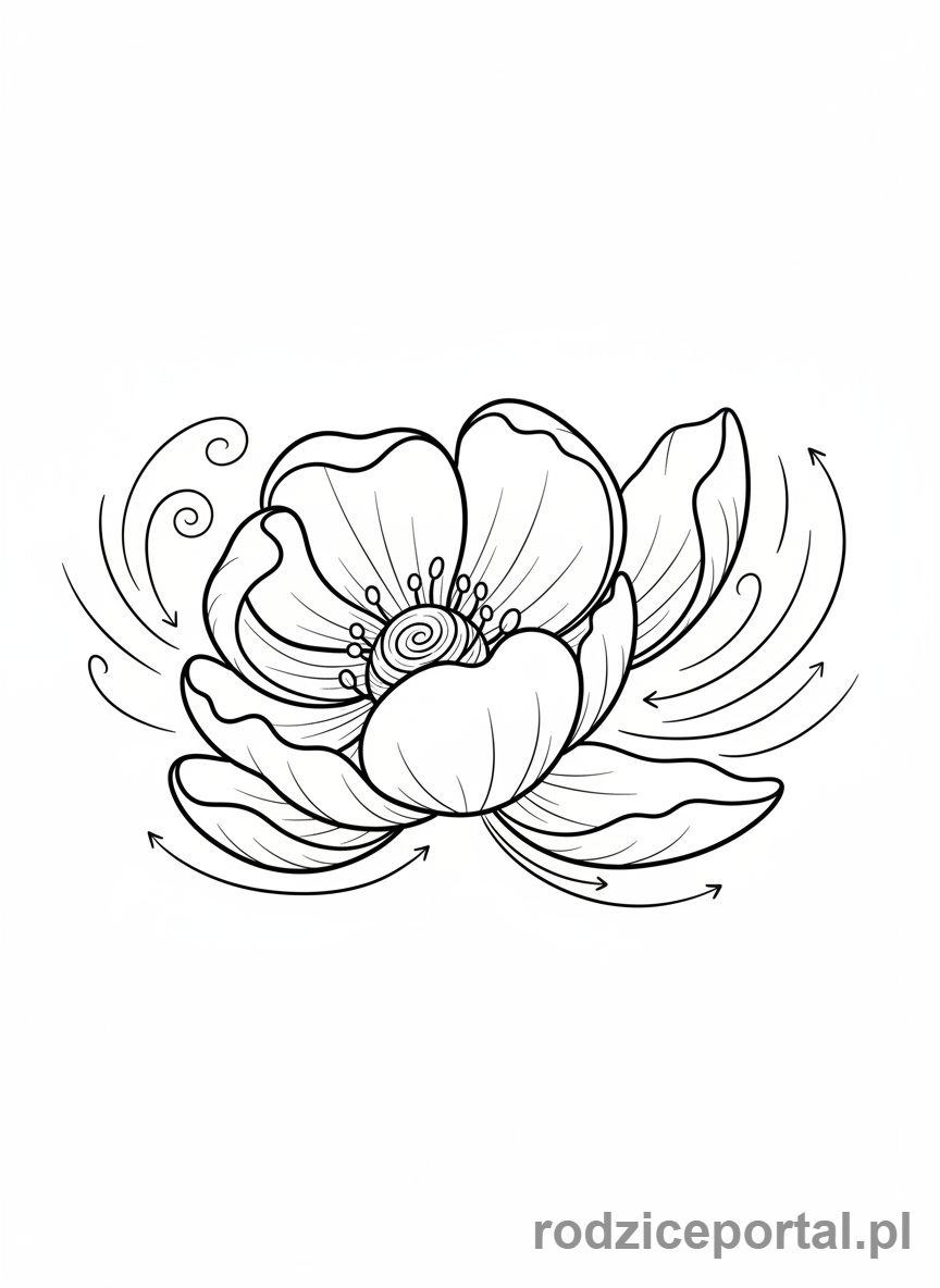 Kolorowanka Oddech Ćwiczenia - Kwiat otwiera się z oddechem