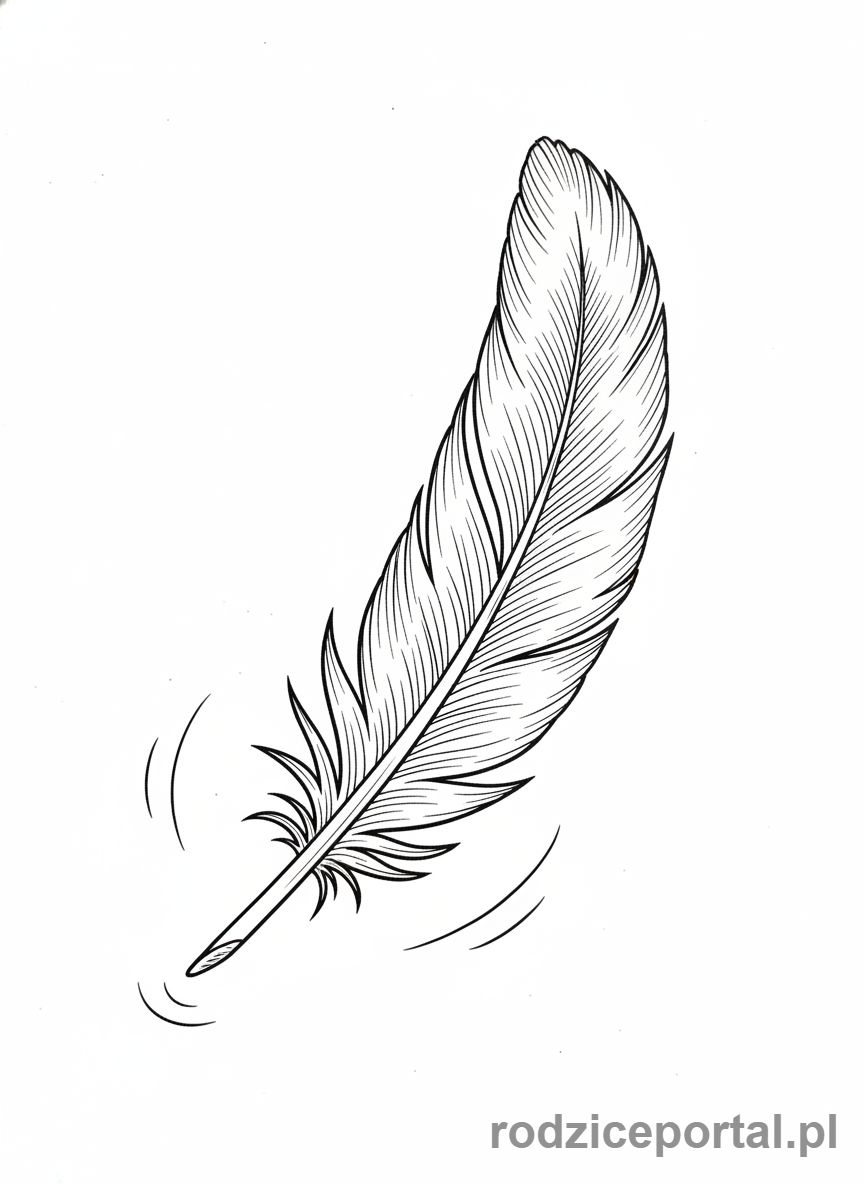 Kolorowanka Oddech Ćwiczenia - Piórko unosi się z oddechem