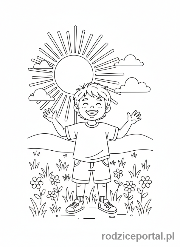 Kolorowanka Oddychanie - Dziecko gleboki wdech