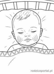 Kolorowanka Oddychanie - Spioce niemowle