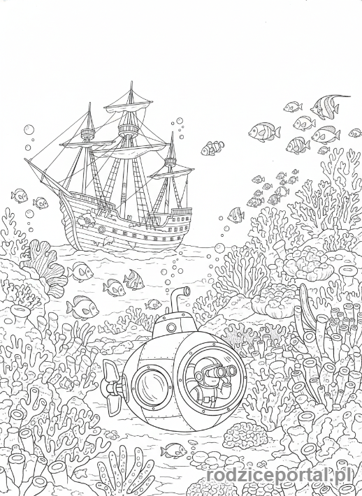 Kolorowanka Odkrywca - Podwodny odkrywca