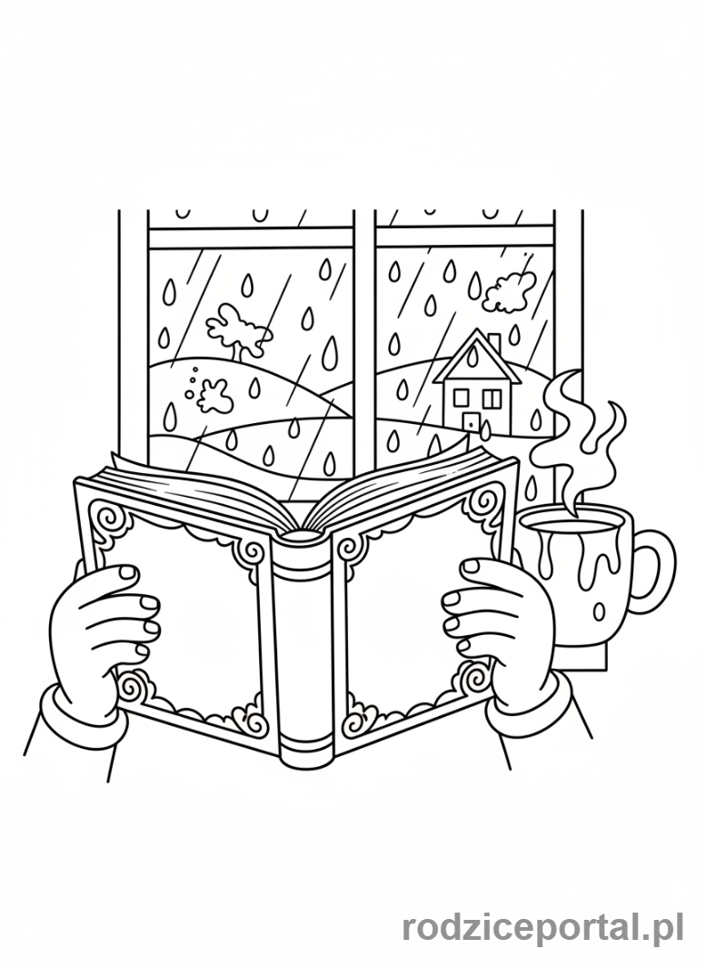 Kolorowanka Odpoczynek Mentalny - Czytanie przy oknie