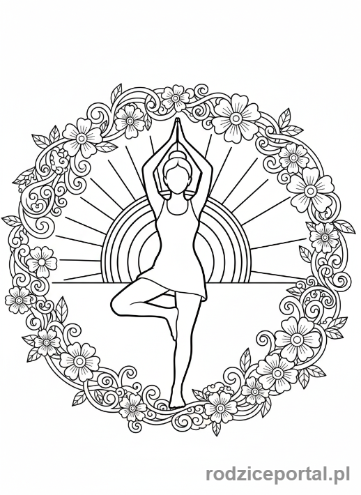 Kolorowanka Odpoczynek Mentalny - Delikatna joga