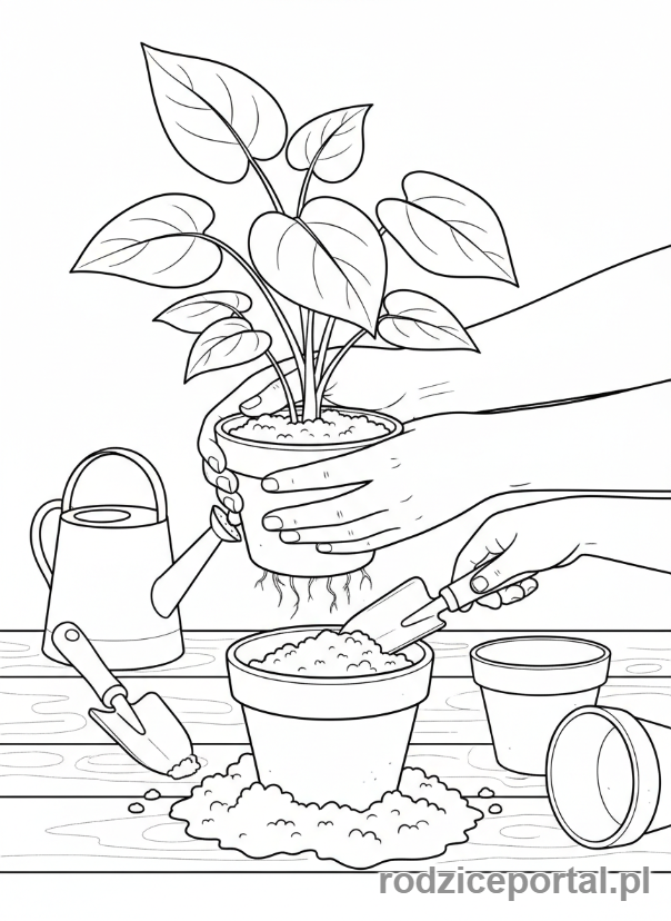 Kolorowanka Odpoczynek Mentalny - Pielęgnacja roślin