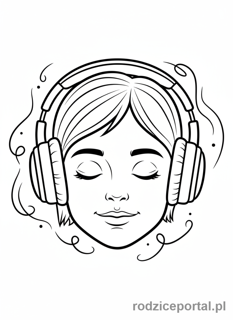 Kolorowanka Odpoczynek - Osoba słuchająca muzyki