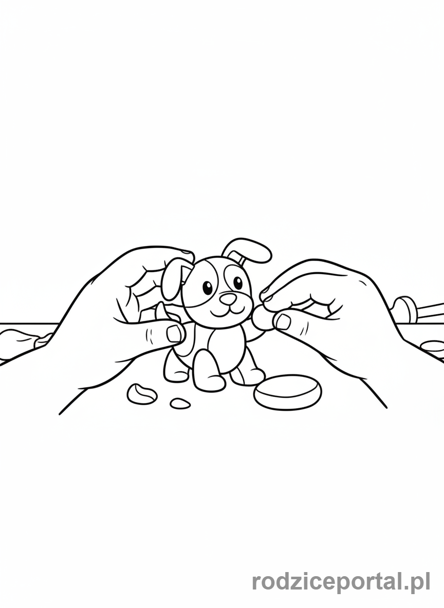 Kolorowanka Offline Zabawy - Dziecko lepi z plasteliny