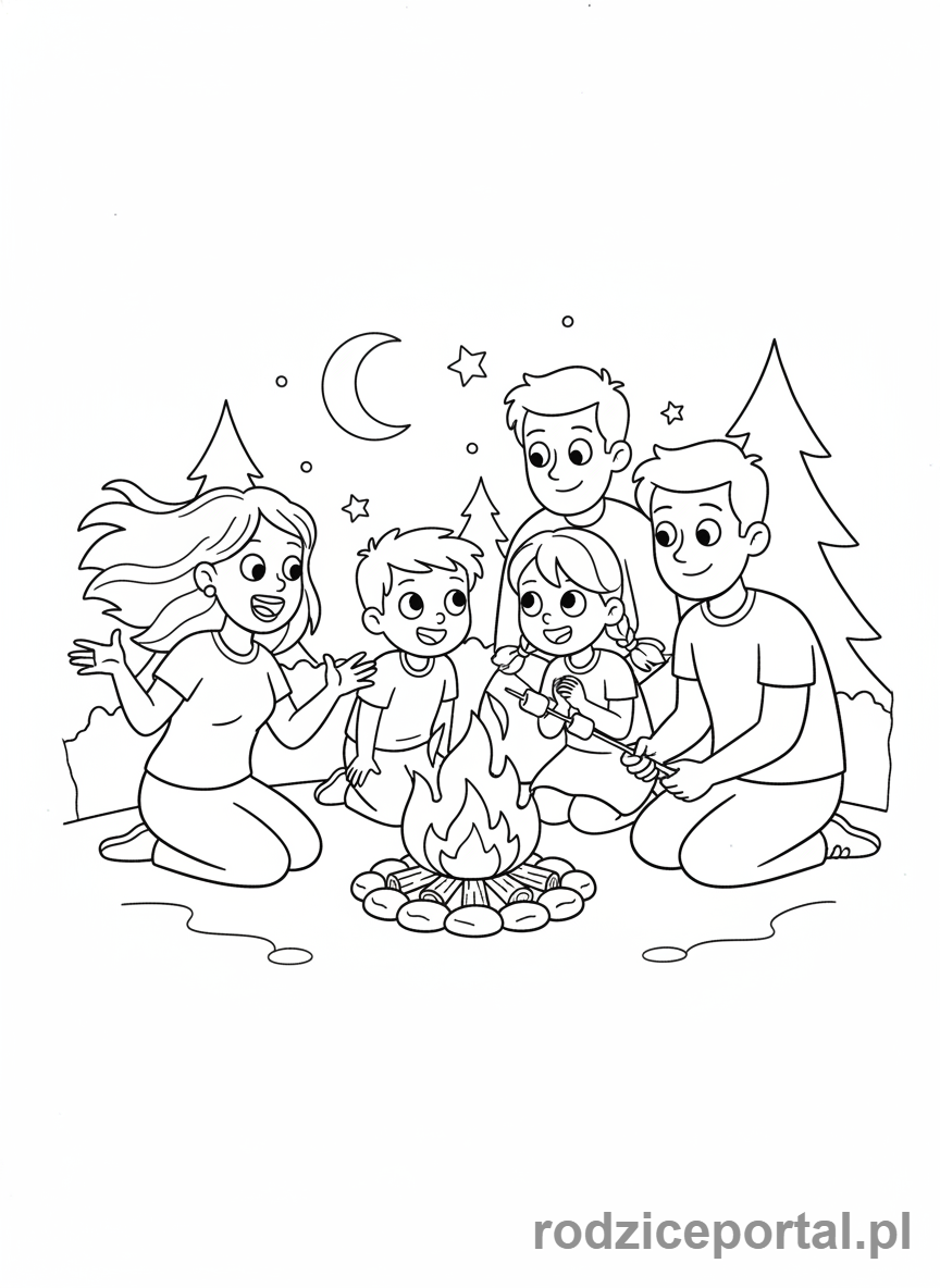 Kolorowanka Ognisko - Opowiadanie historii