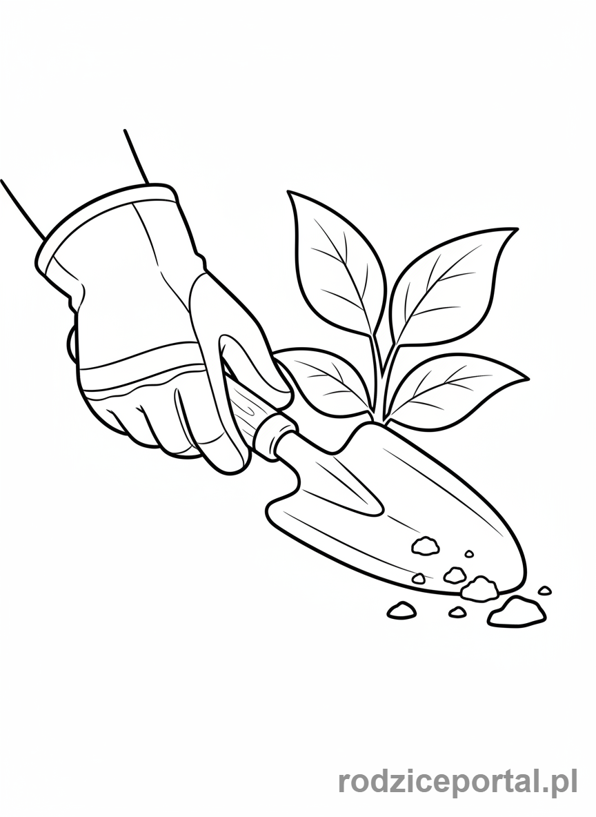 Kolorowanka Ogrodnik - Ręce ogrodnika