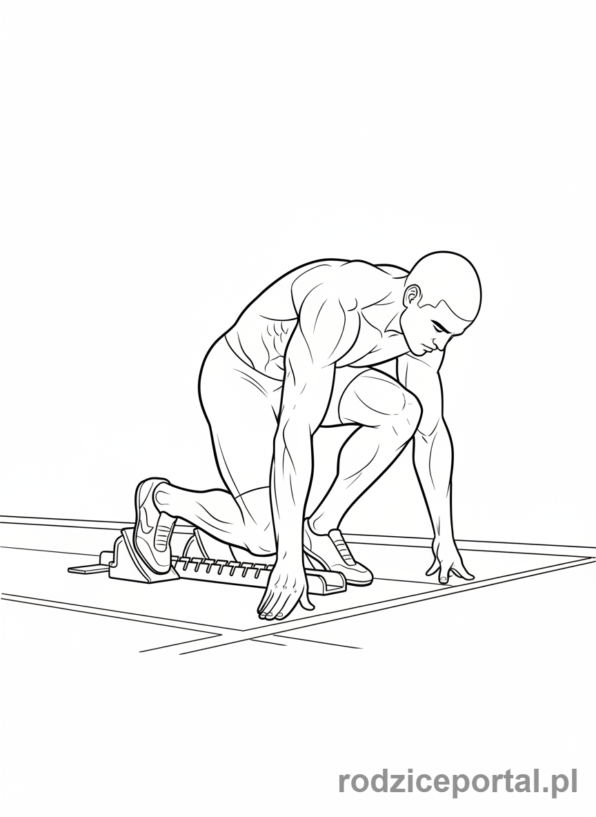 Kolorowanka Olimpijczyk - Biegacz na starcie