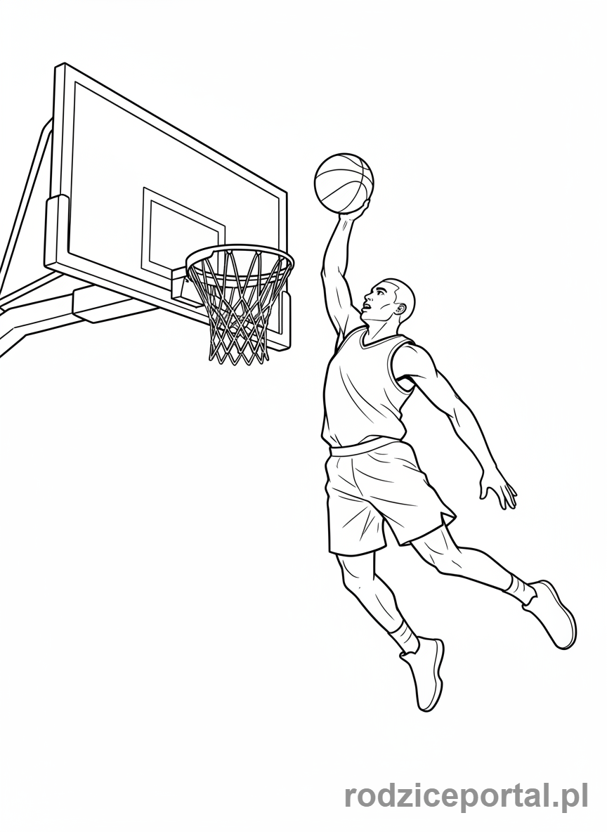 Kolorowanka Olimpijczyk - Koszykarz rzut