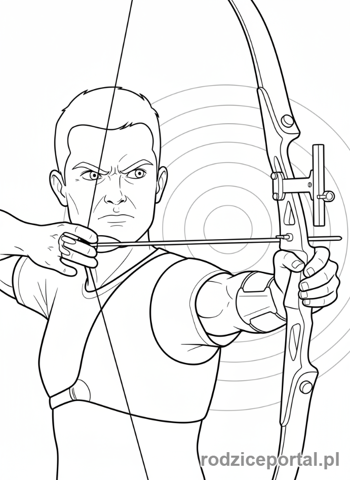 Kolorowanka Olimpijczyk - Lucznik z luku