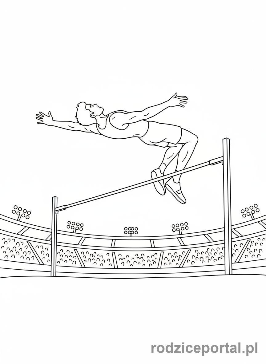 Kolorowanka Olimpijczyk - Skoczek wzwyz