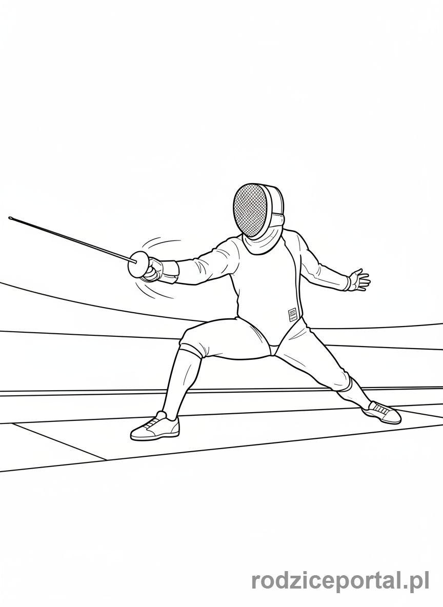 Kolorowanka Olimpijczyk - Szermierz w akcji