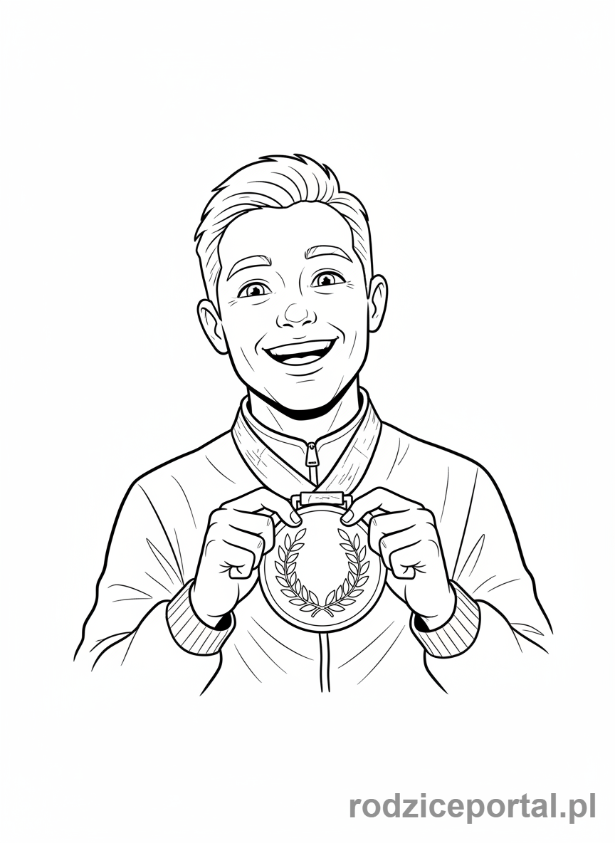 Kolorowanka Olimpijczyk - Zwyciezca medal