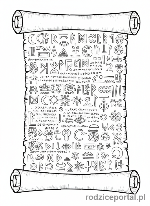 Kolorowanka Opowiadanie Historii - Otwarty starożytny zwój