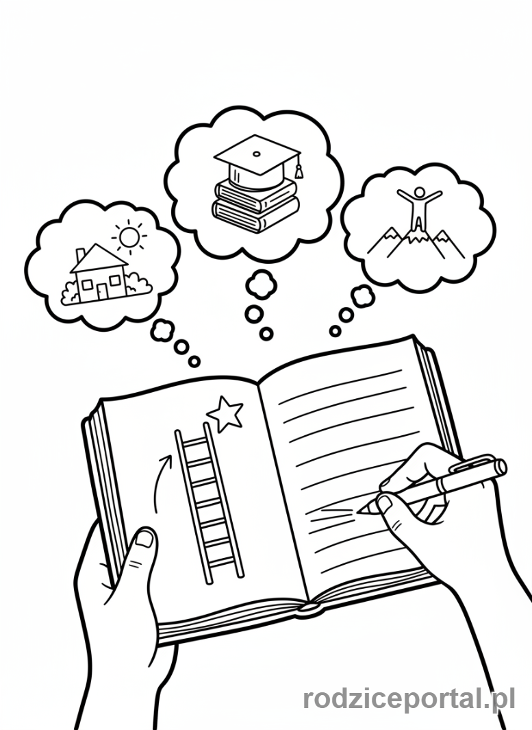 Kolorowanka Organizacja Czasu - Osoba planująca cele