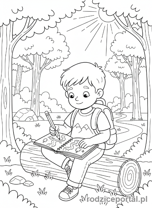 Kolorowanka Orientacja W Terenie - Szkicowanie mapy terenu