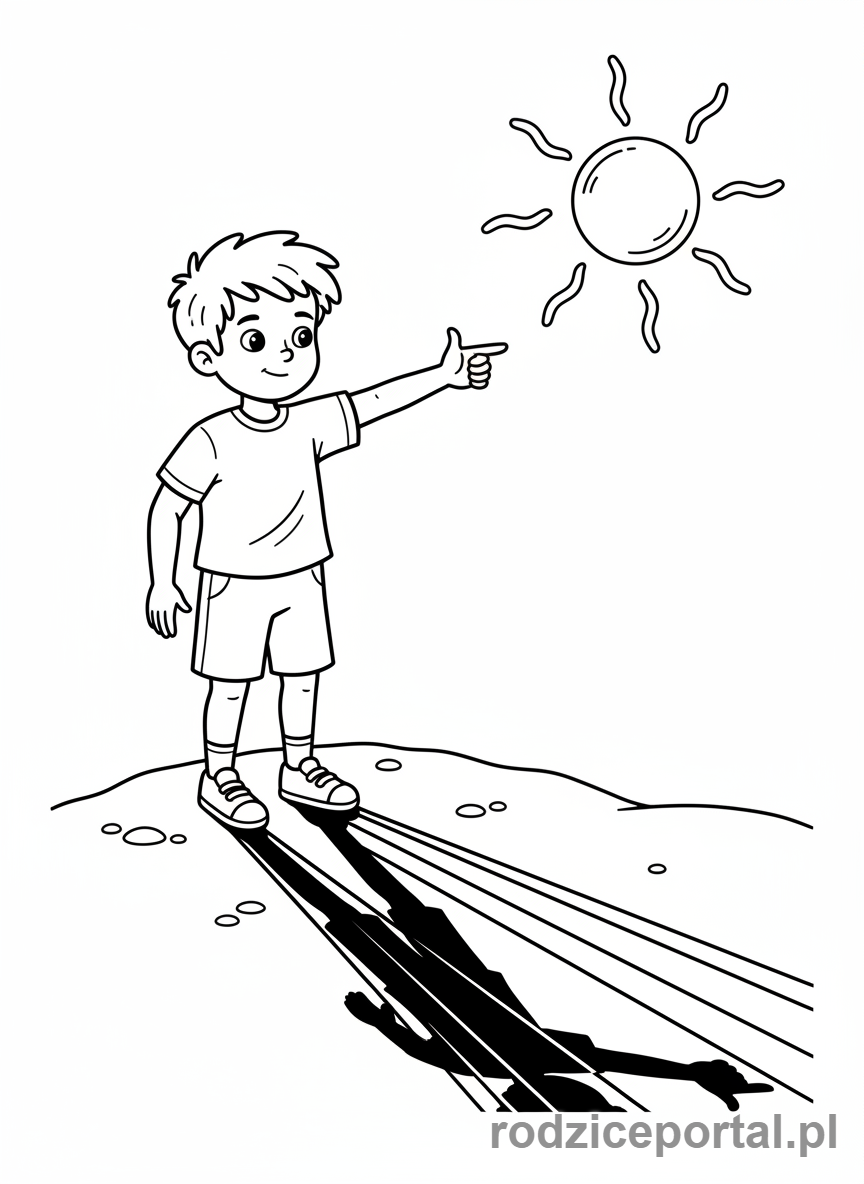 Kolorowanka Orientacja W Terenie - Uzywanie slonca do orientacji