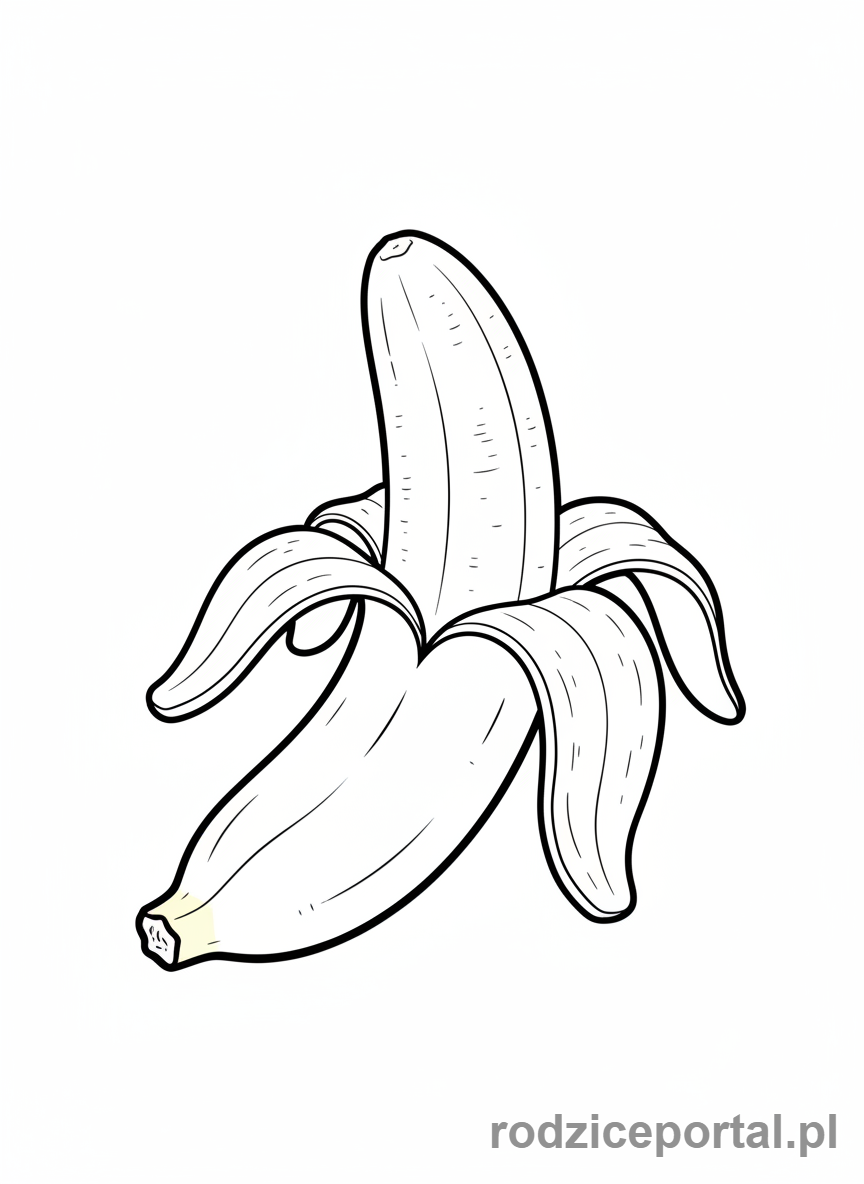 Kolorowanka Owoce - Banan obrany