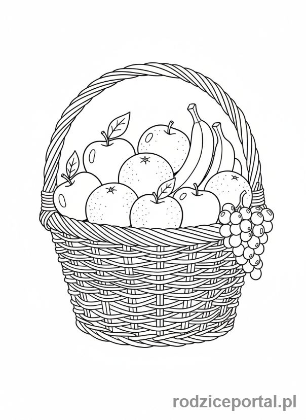 Kolorowanka Owoce - Kosz owoców
