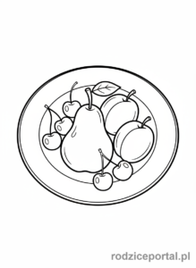Kolorowanka Owoce - Talerz owoców