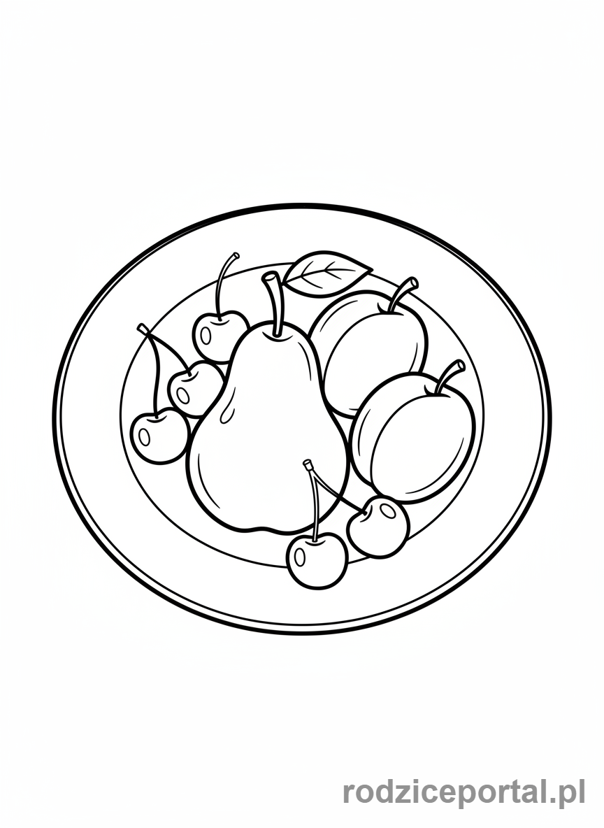 Kolorowanka Owoce - Talerz owoców