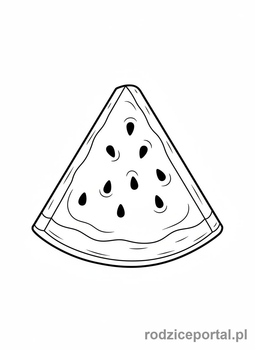 Kolorowanka Owoce Zdrowe - Kawałek arbuza z pestkami