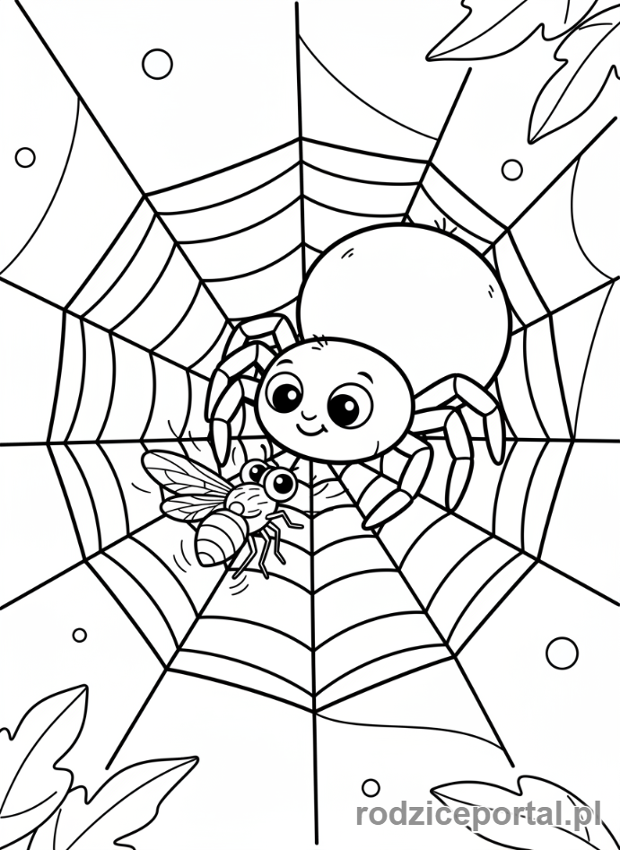 Kolorowanka Pająk - Pajak lowiacy mucha