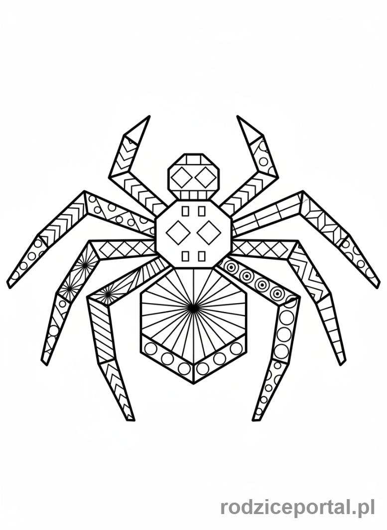 Kolorowanka Pająk - Wzor geometryczny pajak