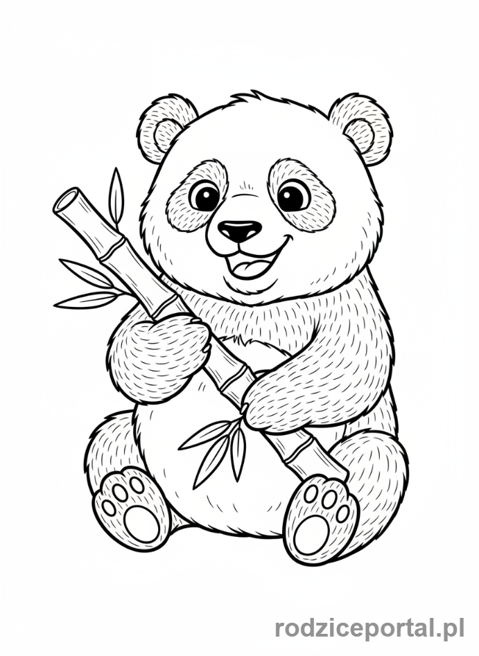 Kolorowanka Panda - Panda je bambus
