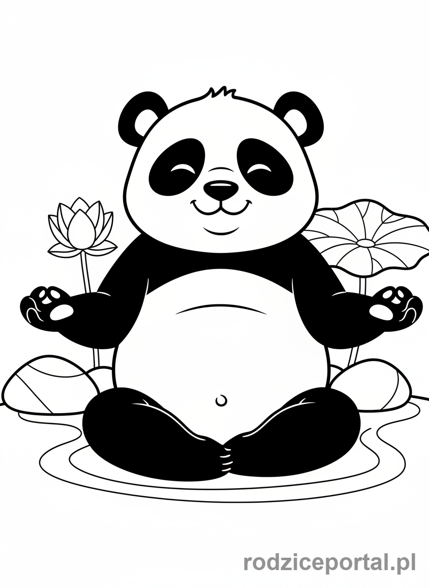 Kolorowanka Panda - Panda medytująca