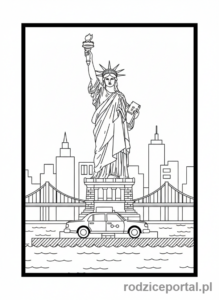 Kolorowanka Państwa Świata - Statua Wolnosci