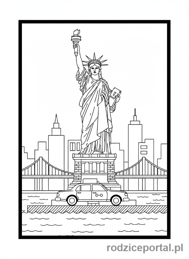 Kolorowanka Państwa Świata - Statua Wolnosci