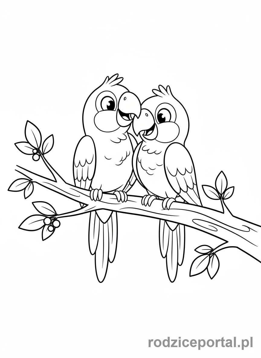 Kolorowanka Papuga - Para papug razem
