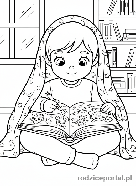 Kolorowanka Pasje - Dziecko czytające książkę