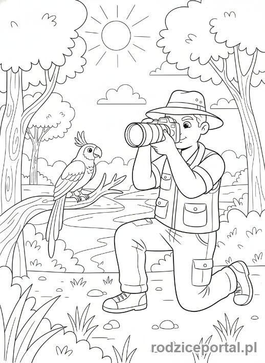 Kolorowanka Pasje - Fotograf robiący zdjęcie