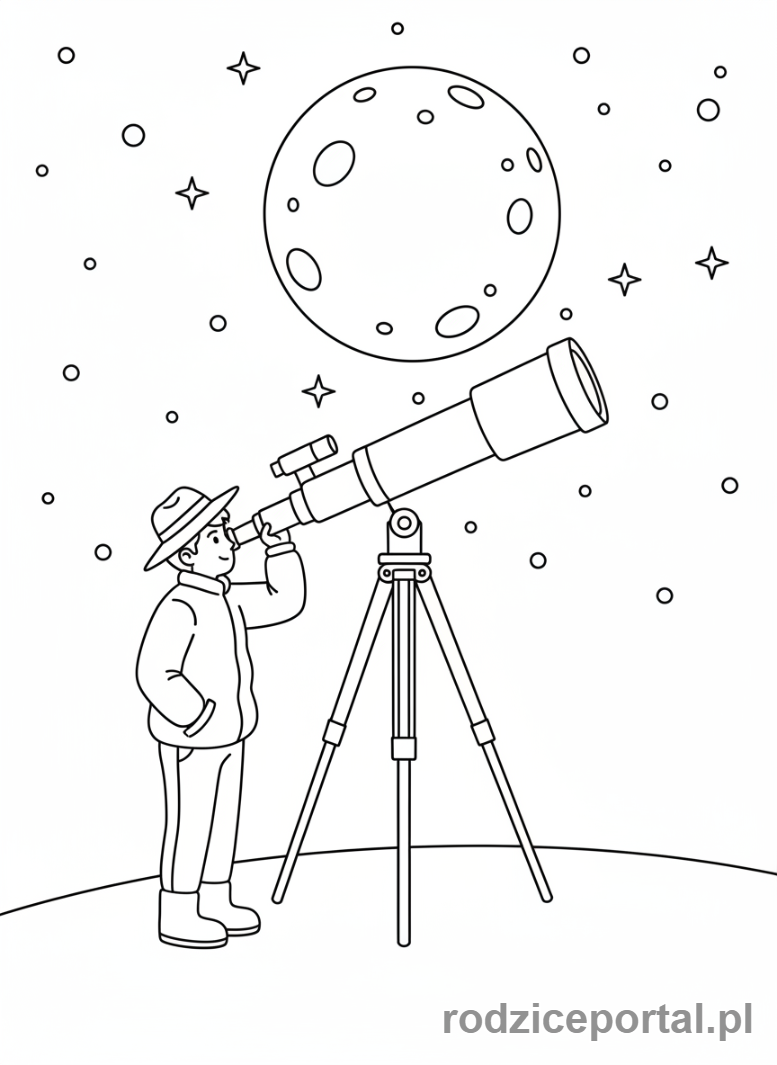 Kolorowanka Pasje - Osoba obserwująca gwiazdy