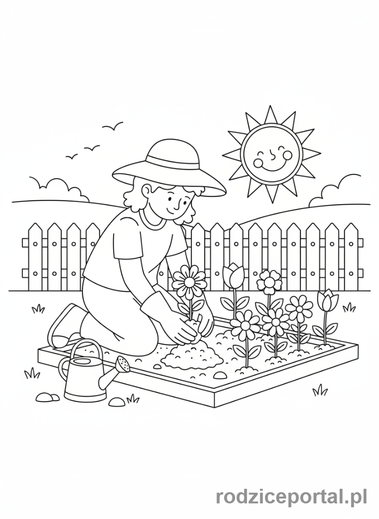 Kolorowanka Pasje - Osoba pielęgnująca rośliny