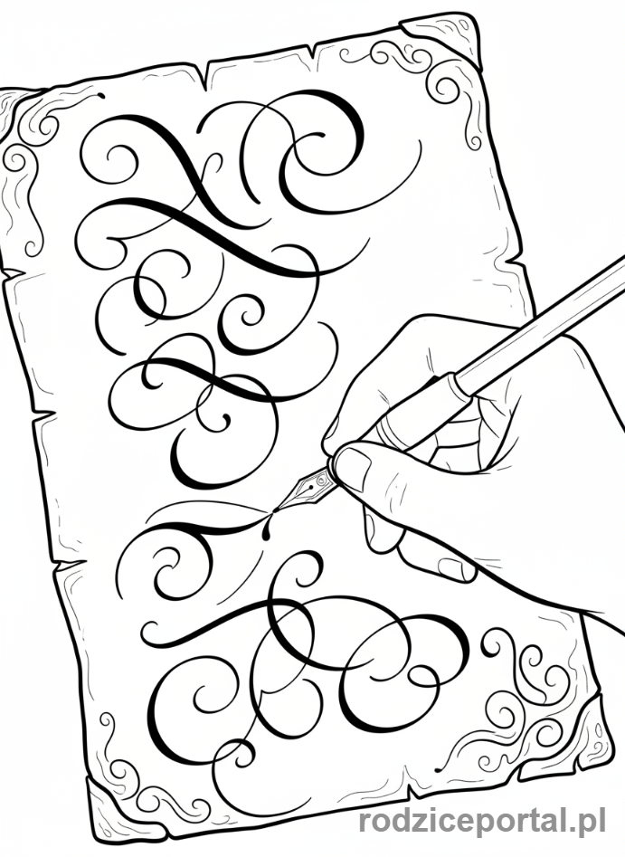 Kolorowanka Pasje - Pisanie piórem