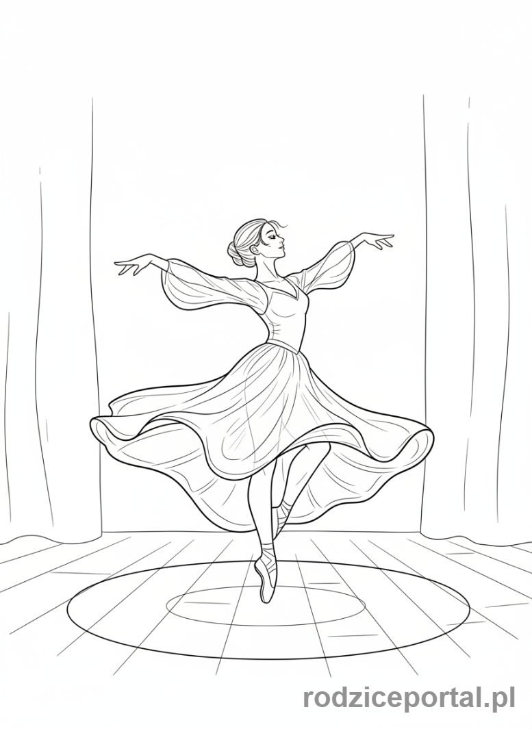 Kolorowanka Pasje - Tancerka w ruchu
