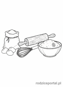 Kolorowanka Piekarz - Narzędzia piekarza