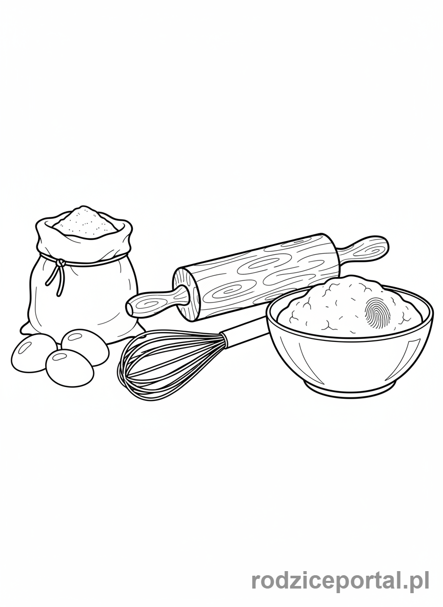 Kolorowanka Piekarz - Narzędzia piekarza