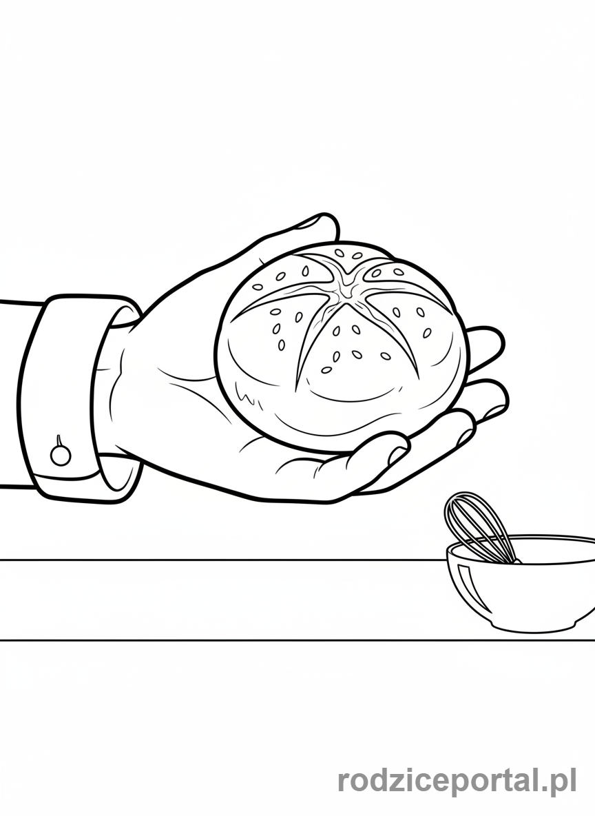 Kolorowanka Piekarz - Piekarz oferuje bułkę