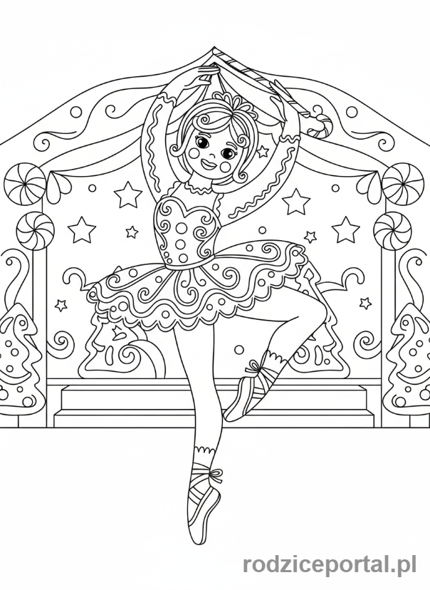 Kolorowanka Piernik - Piernikowa baletnica tańcząca